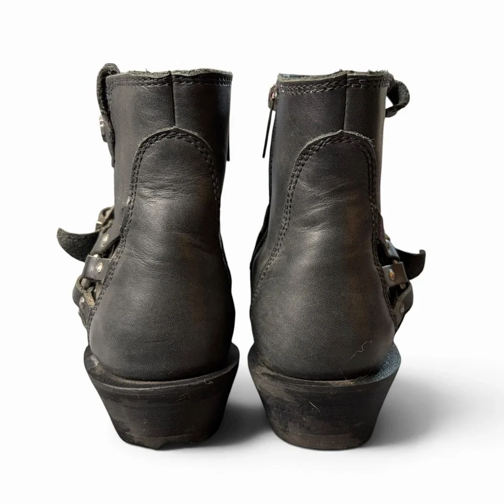Harley-Davidson Christa Harness Boots Women's 9.5 Black Leather Mid Calf Moto - Picture 5 of 8